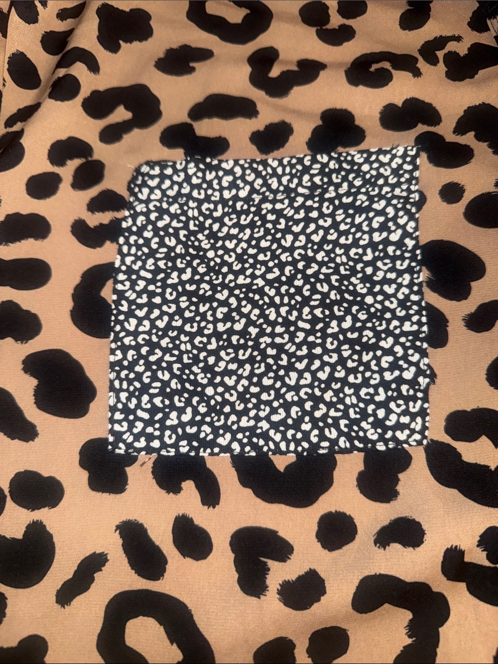 Leopard Print Button-Up Blouse in Tan and Black - Picture 7 of 10